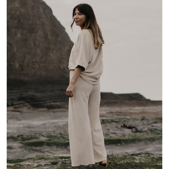 The Simple Folk Womens Oversized Terry Top Size 14 Ecru Organic Cotton - Picture 2 of 12